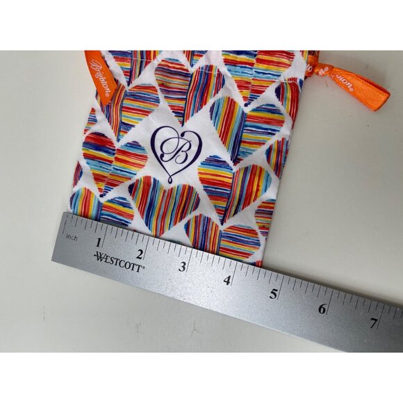Brighton Heart Patterned Rainbow Drawstring Pouch 6"x4" - Picture 7 of 7